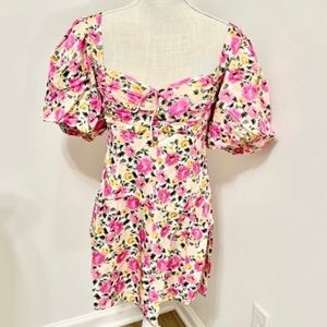 For Love & Lemons Sasha Mini Dress - Pink Floral - L - Fits like 8 - NEW